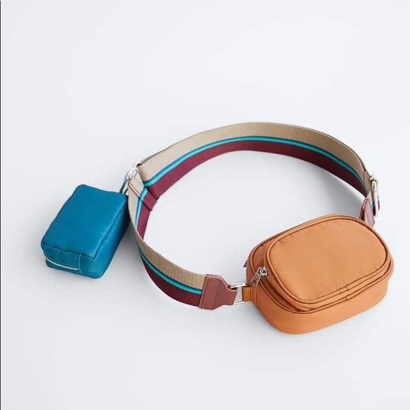 Zara Handbags - Zara burnt orange/ teal coin purse bag